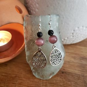 Zen & Peace Essential Oil Lava Gemstone Oil Diffuser Earrings